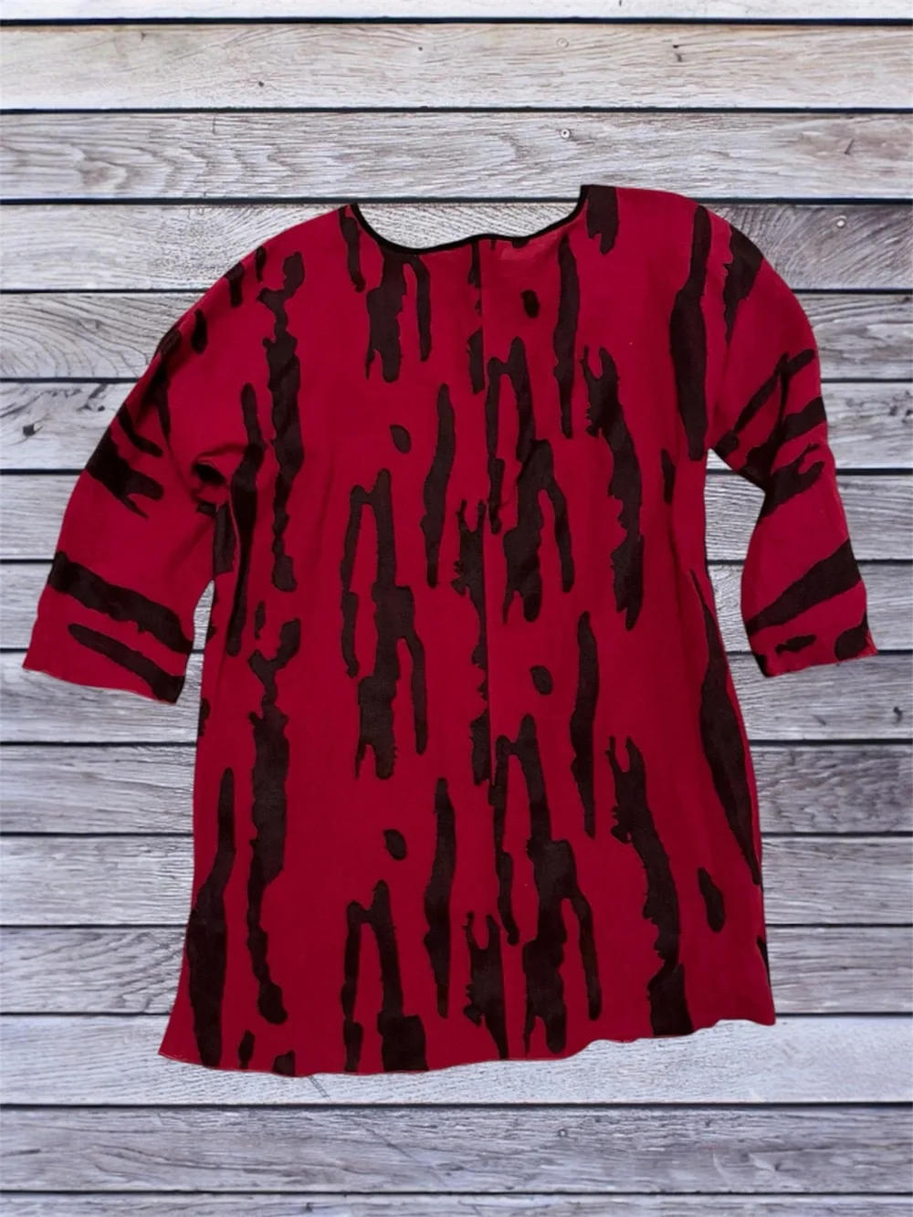 Ali Miles Magenta and Black Abstract Tunic medium